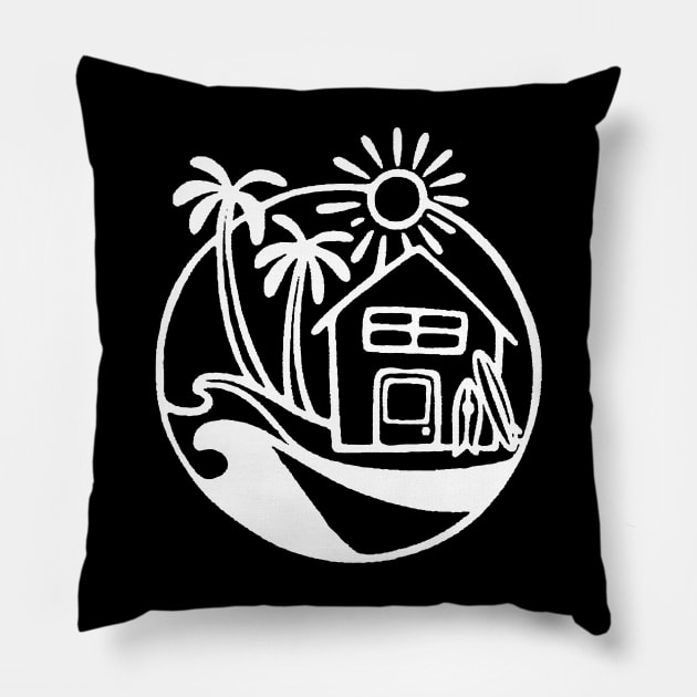 Surf Life Pillow by HaleiwaNorthShoreSign