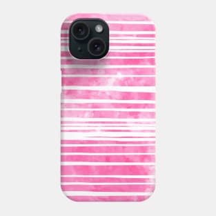 Pink Uneven Stripes Pattern Watercolor Abstract Cute  Girly Pretty Trendy Design Phone Case