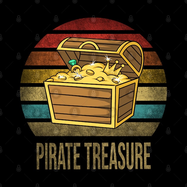 Pirate Treasure Chest Retro Sunset by The Agile Store