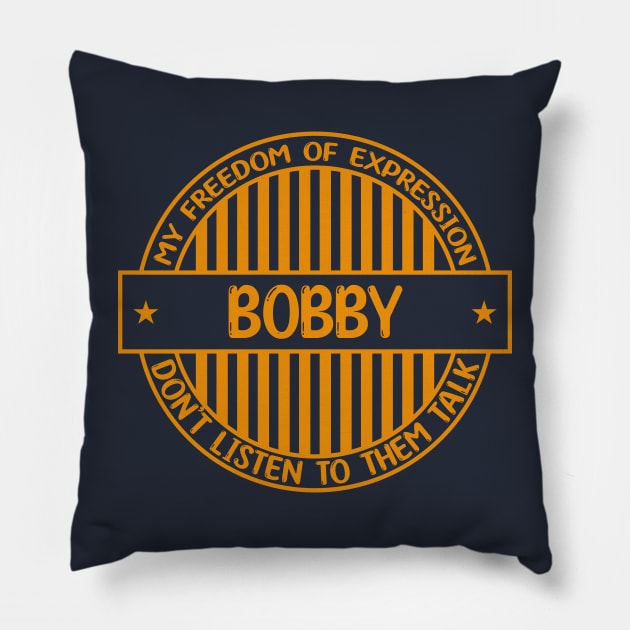 Bobby - Freedom of expression badge Pillow by Zakiyah R.Besar