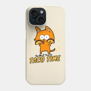 The Best Time Is Taco Time Funny Orange Cat Phone Case