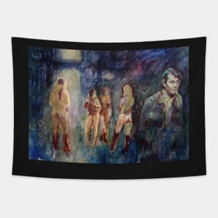 Old town haunted red light district Tapestry