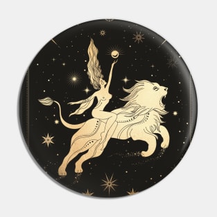 Leo Zodiac Sign Golden Pin