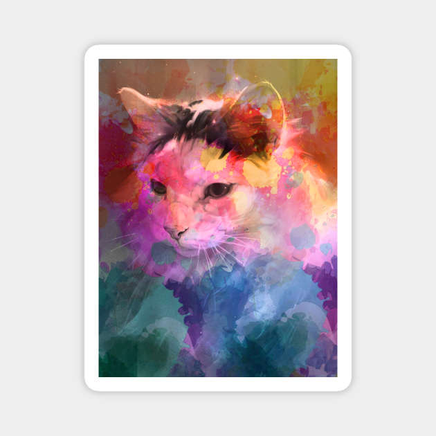 Kitten Splashcolor Magnet by giantplayful