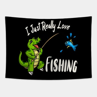 Angler Crocodile Fishing Sport Funny Kids Tapestry