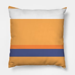 A fantastic jumble of Purple Navy, White, Sandy, Pale Orange and Orangeish stripes. Pillow