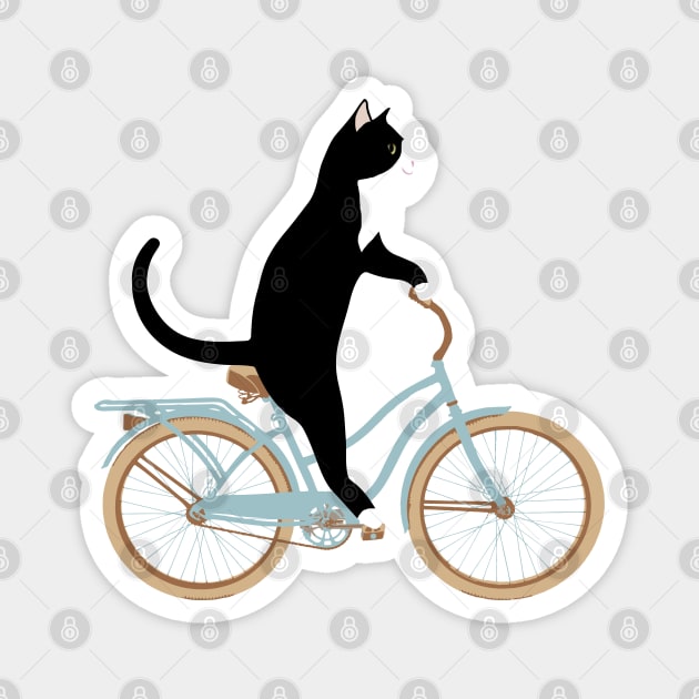 Cat on Bike Magnet by sketchpets