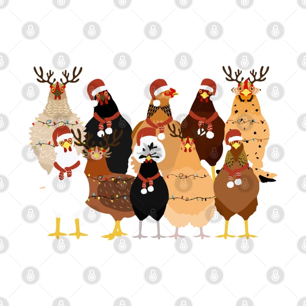 Cute Christmas Chickens Farm Animals Christmas by TrikoCraft