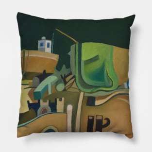 Dungeness Beach Fishing Boats Kent Pillow