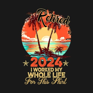 Retired 2024 Retirement Men Women Humor T-Shirt