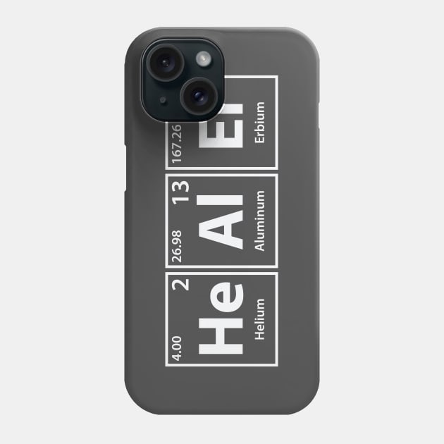 Healer (He-Al-Er) Periodic Elements Spelling Phone Case by cerebrands