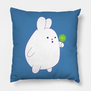 cute rabbit with flower Pillow