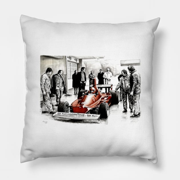 Niki Lauda. Ferrari 312T Pillow by oleynik