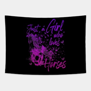 Just A Girl Who Loves Horses Premium Tapestry