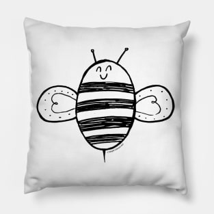 Happy bee - honey bee coloring illustration for beekeepers Pillow