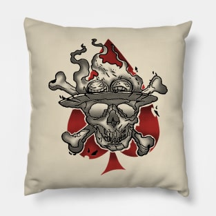 Burning Ace Pirate Skull Pillow