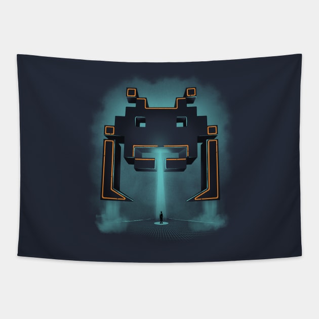 Grid Invader Tapestry by Pacalin