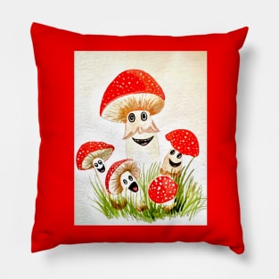 Mushroom family Pillow