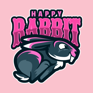 Cute Rabbit With A Jumping T-Shirt