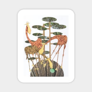 Giraffes at the Watering Hole. Magnet