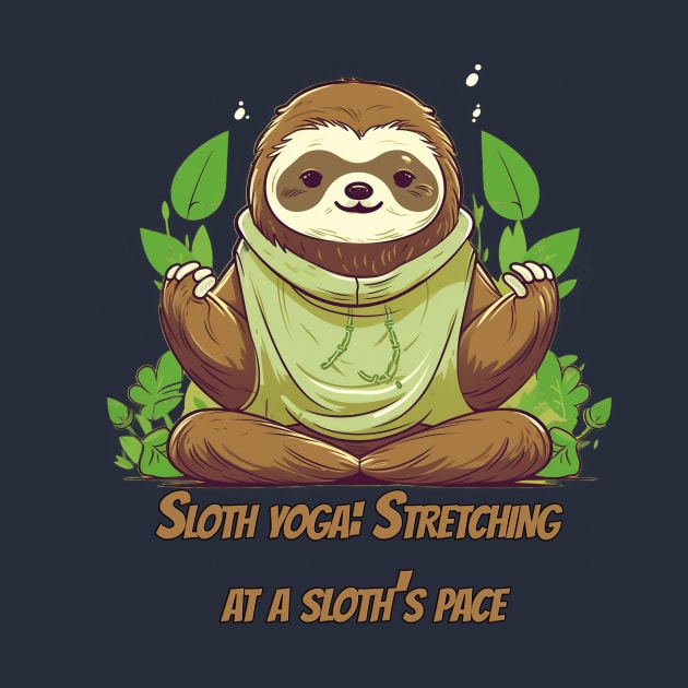 Adorable Sloth Yoga T-Shirt Design for Relaxation by ABART BY ALEXST 