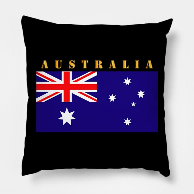 Flag - Australia w Txt Pillow by twix123844