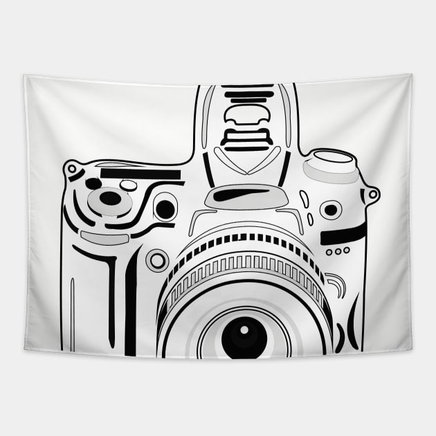 Black and White Camera Tapestry by XOOXOO