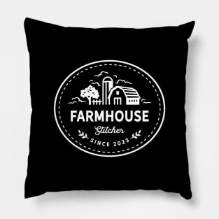 Farmhouse Stitcher - White Pillow