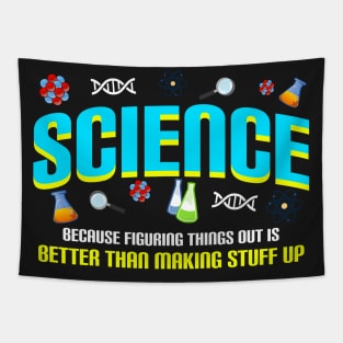 Figuring Things Out Funny Science Themed T-Shir t Tapestry