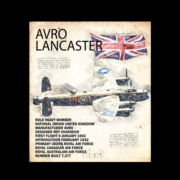 Lancaster Bomber Airplane RAF Aircraft WW2 Plane Aeroplane by BeesTeez