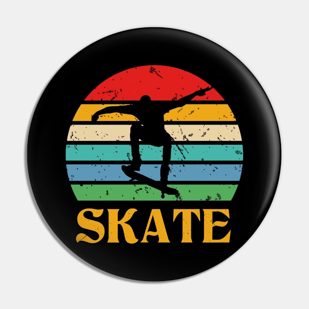 Retro Skate Skateboard Skateboarding Pin by funkyteesfunny