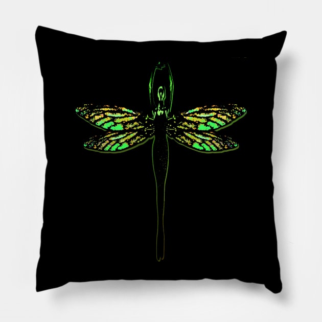 Lady Dragonfly Pillow by bronzarino