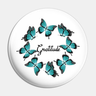 Gratitude - Blue Butterflies Pin