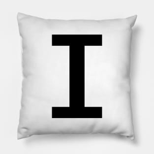 The letter I in Black Text Pillow