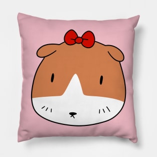 Bow Guinea Pig Face Pillow