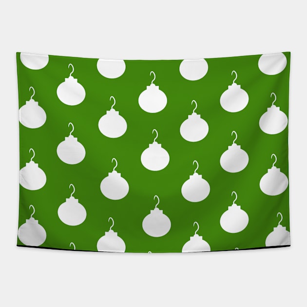 christmas bulb lights green decoration pattern Tapestry by Baobabprintstore