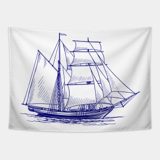 Minimal Boat Design Tapestry