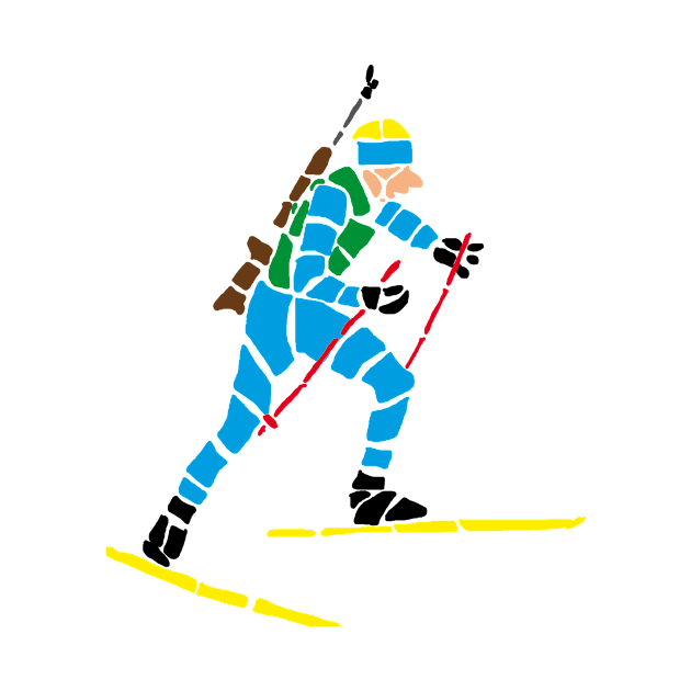 Biathlete running by WanipaMerch