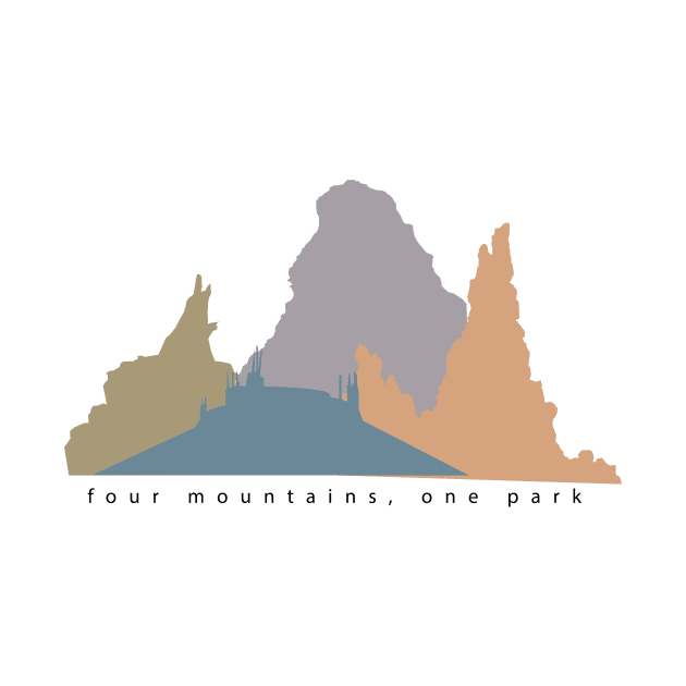 Four Mountains, One Park by Origami Sticker Co.