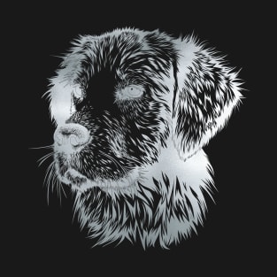 Silver Foil Dog Portrait T-Shirt