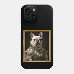 White French Bulldog - Medieval French Princess - Framed Phone Case