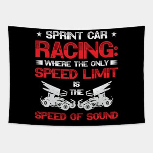 Sprint Car Dirt Track Racing Tapestry