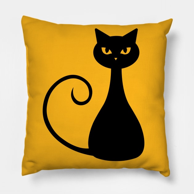 Black Cat Pillow by Things & Stuff