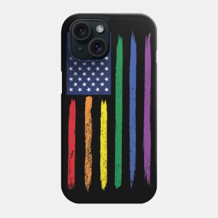 LGBT Rainbow Flag USA Patriotic Pride Awareness Phone Case