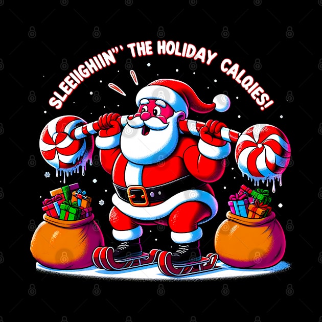 Sleighing' the Holiday Calories Funny  santa by T-shirt US