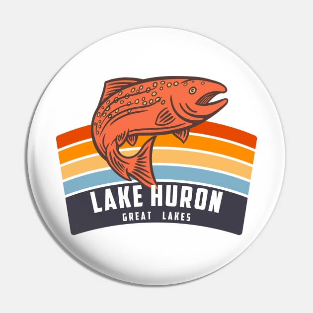 Lake Huron Great Lakes Pin by Eureka Shirts