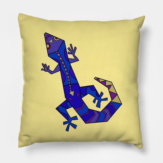 Moira purple gecko Pillow by VazMas Design