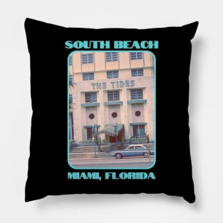 Retro Hotel Miami Beach, Florida Pillow