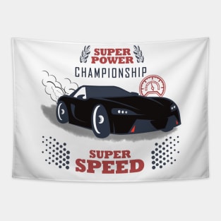 Racing Car Mat Black Tapestry