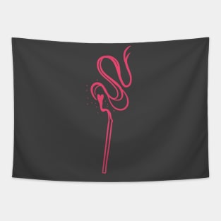 electric pink matchstick burning with fire of love cute gift Tapestry